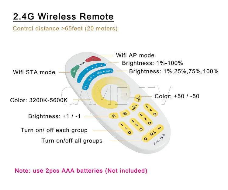 Q-55S bi-color remote