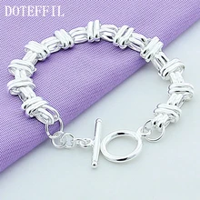 Круглый крест, очаровательный браслет-цепочка, 925, серебряный цвет, браслеты, браслеты с подвесками, браслеты для женщин, подарок на день Святого Валентина, лидер продаж