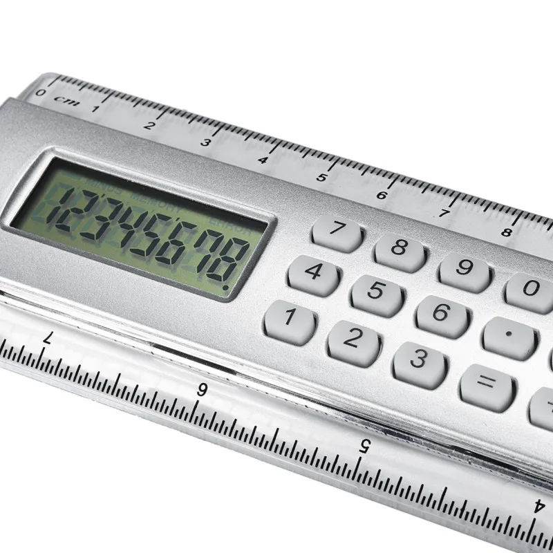 Многофункциональная 20 см ультратонкая линейка с калькулятором измерительный инструмент для школы, офиса, деревообработки