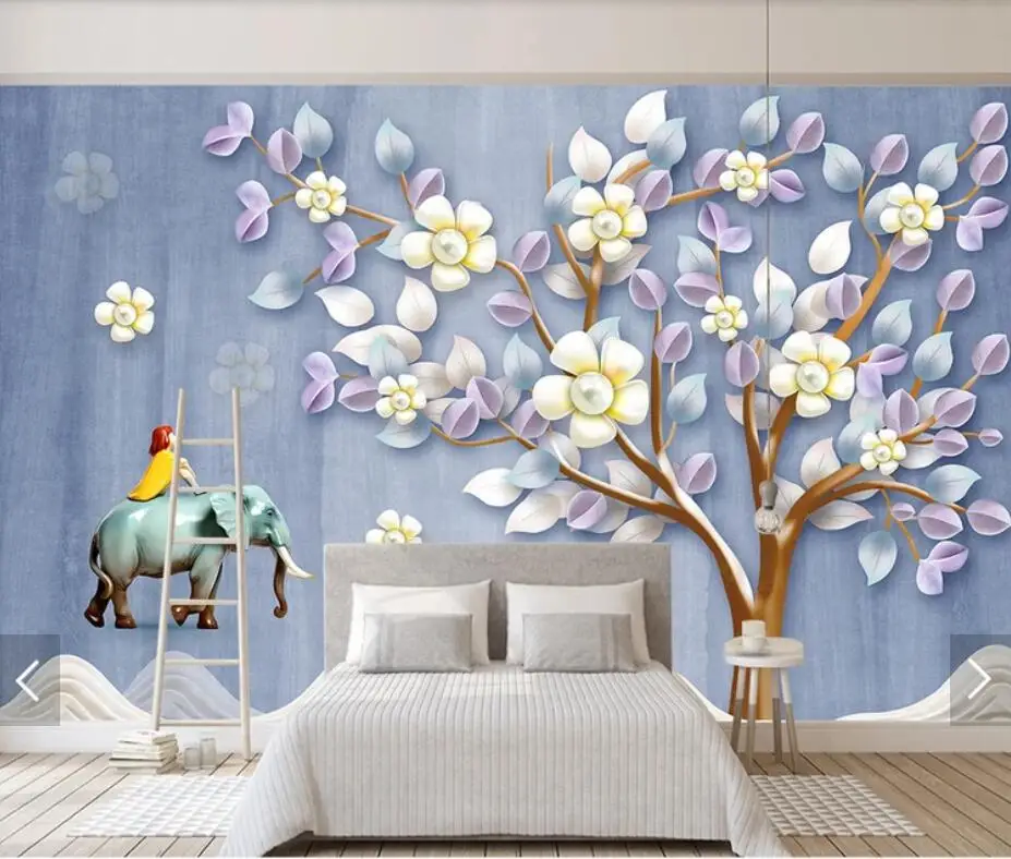 Aliexpress.com : Buy 3D Embossed Flower Large Print Mural ...