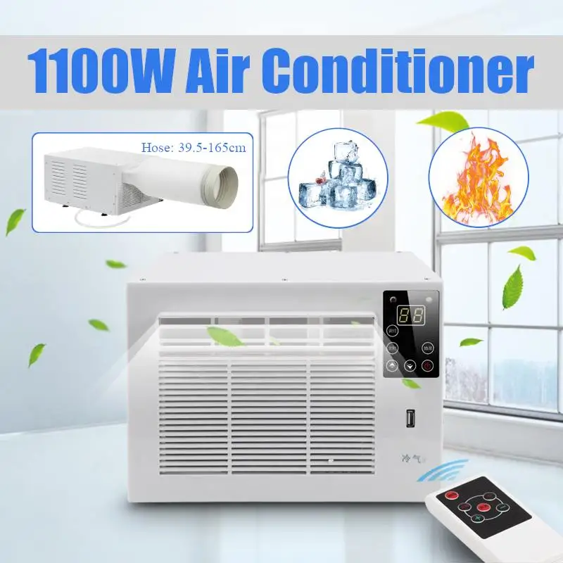 

Hot 1100W Desktop air conditioner Cold/Heat dual use 220V/AC 24-hour timer With remote control LED control panel+1X Exhaust Hose