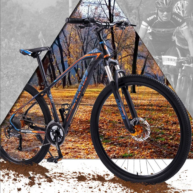 wolf's fang bicycle Mountain Bike 27speed 29Inch road bikes mtb New bmx Aluminum alloy Fat Front And Rear Mechanical Disc Brake