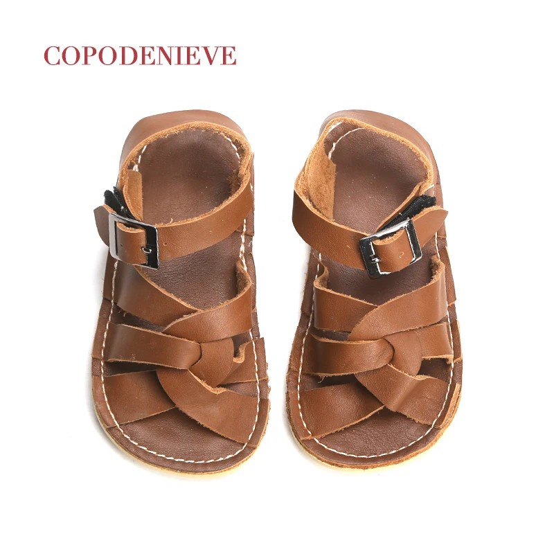

COPODENIEVE New Summer Children Genuine Leather Sandals Hollow Out Girls Sandals Wear-resistant Kids Footwear Baby Toddler