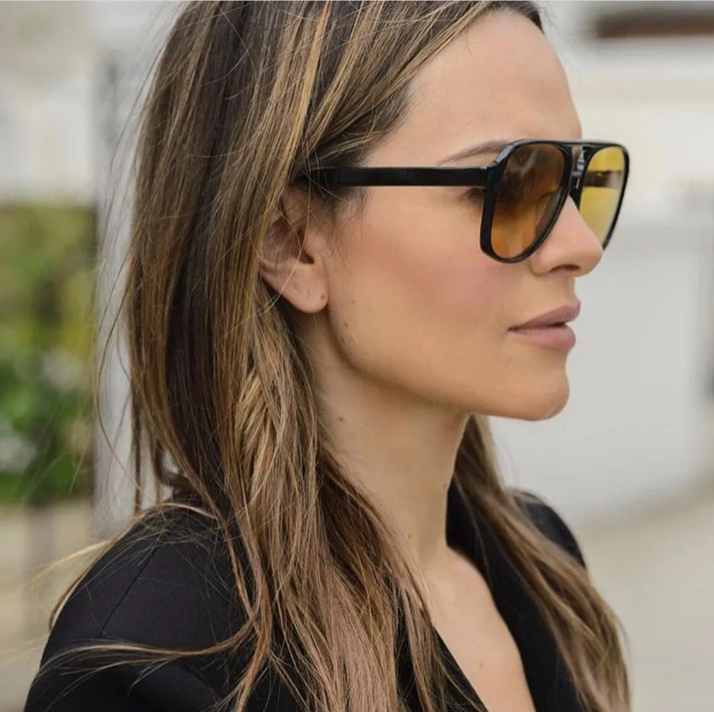 

MARC Sunglasses Mirror Plastic SunGlasses Brand Designer Sunglasses Women Pilot Men 2018New Shades Top Fashion Eyewear Yellow