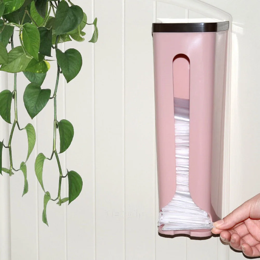 1 pc Garbage Bags Storage Box Kitchen Self adhesive Wall mounted