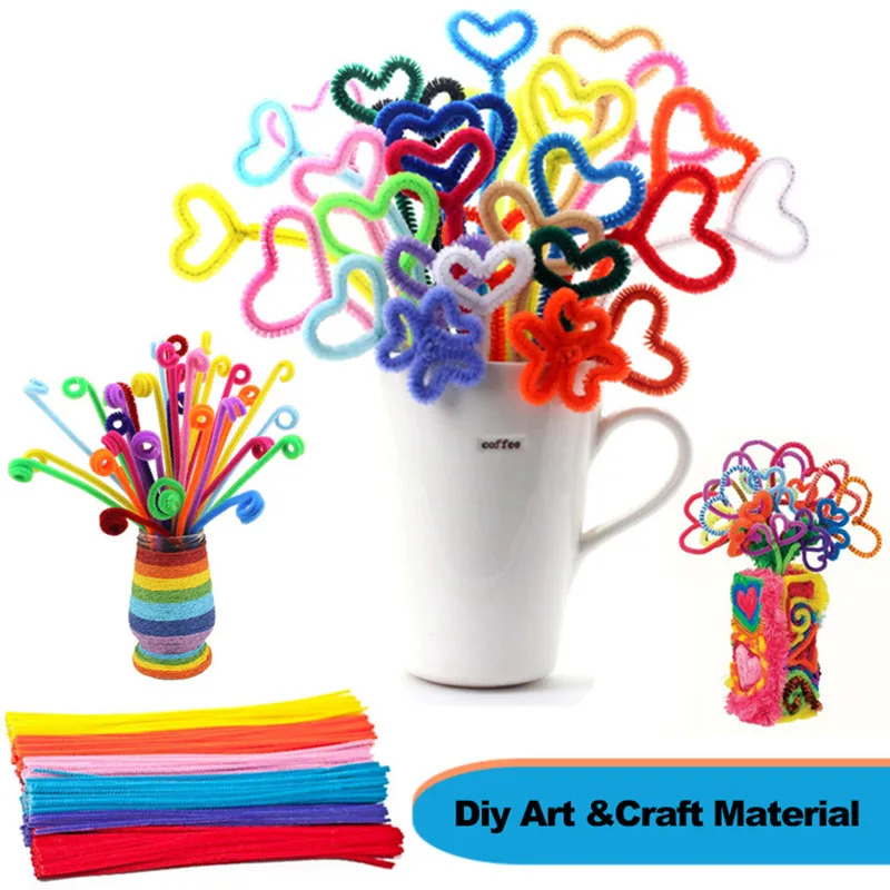

100 Pcs/pack Multicolour Chenille Stems Pipe Cleaners Handmade Diy Art Craft Material Children's Creativity handicraft toy gift