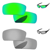 Серебристый Хром и зеленый, наборами по 2 пары зеркало поляризованные Сменные линзы для столовой 2006 солнцезащитные очки женщин рамки UVA и UVB Защита