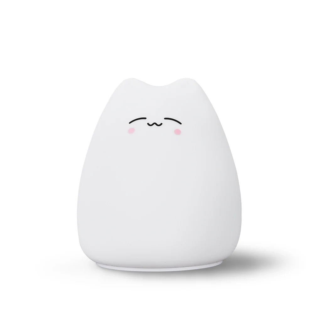 SuperNight Cute Cartoon Cat LED Night Light Touch Sensor Colorful Silicone Children Kids Baby Bedroom Bedside Table Lamp Gift (6)