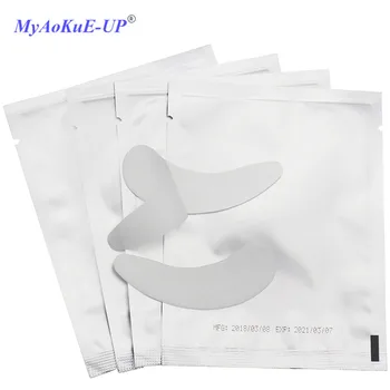 

50 Pairs Makeup Siliver Eye Pads Grafted Lashes Tools Eyelash Extension Gel Pads Eyelashes Paper Patches Willow Leaf Shape