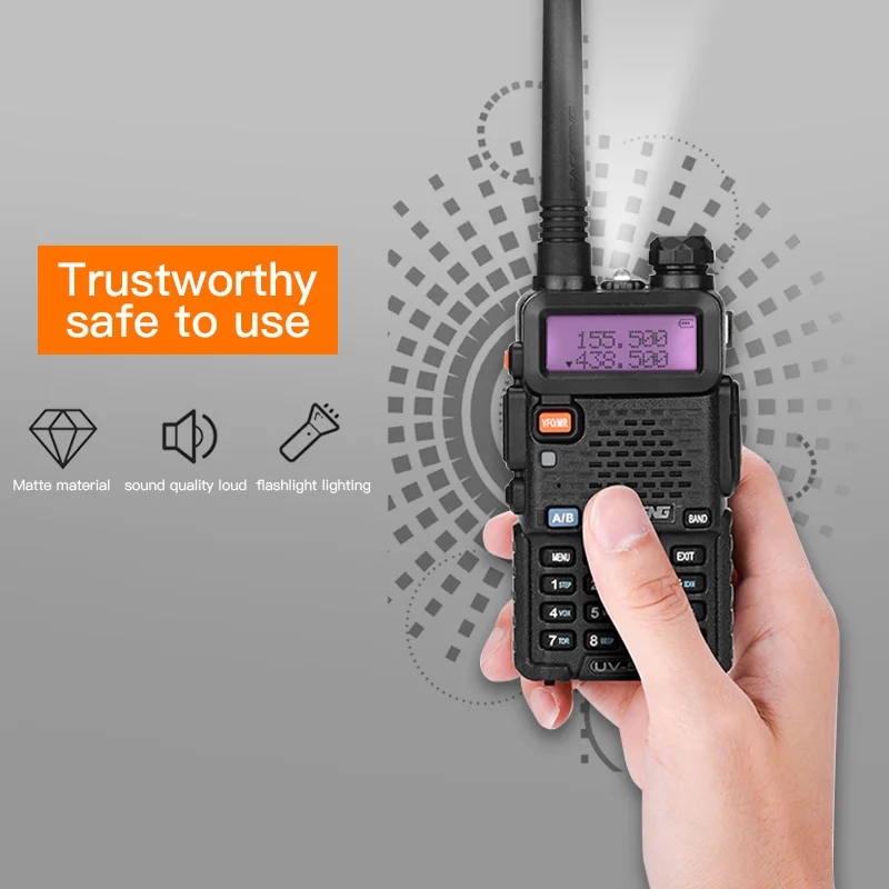 BAOFENG UV 5R Walkie Talkie Профессиональный CB радио Портативный трансивер 10 км УКВ ручной УФ