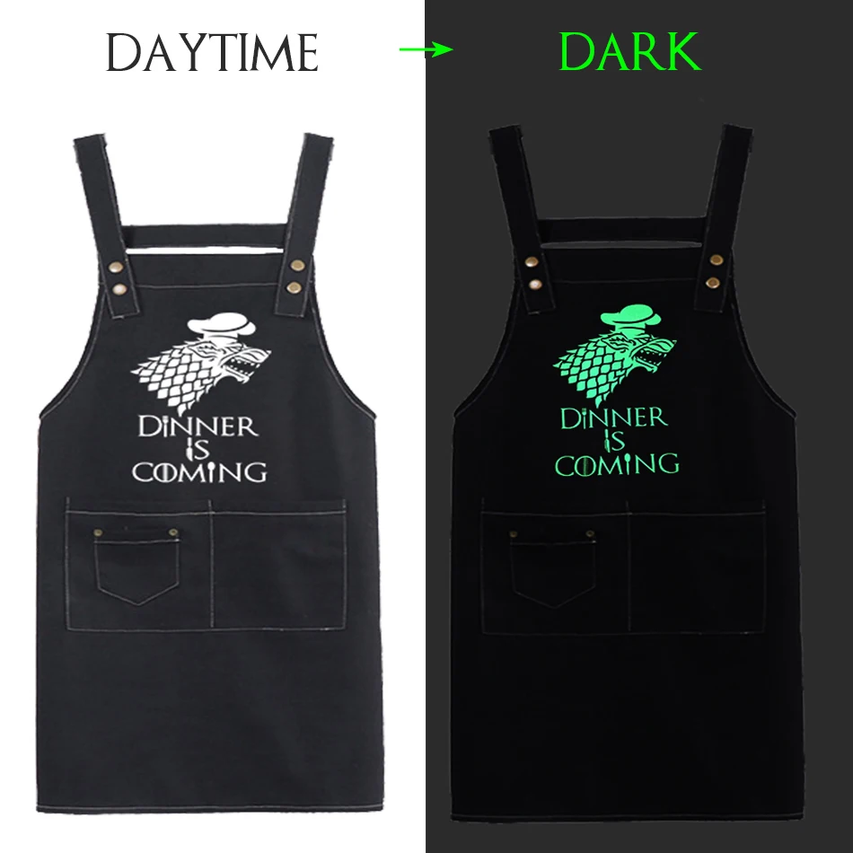 

100% Cotton Cooking Apron Luminous Apron-Dinner Is Coming-I know things Game of Thrones Inspired Kitchen Canvas apron GOT fans