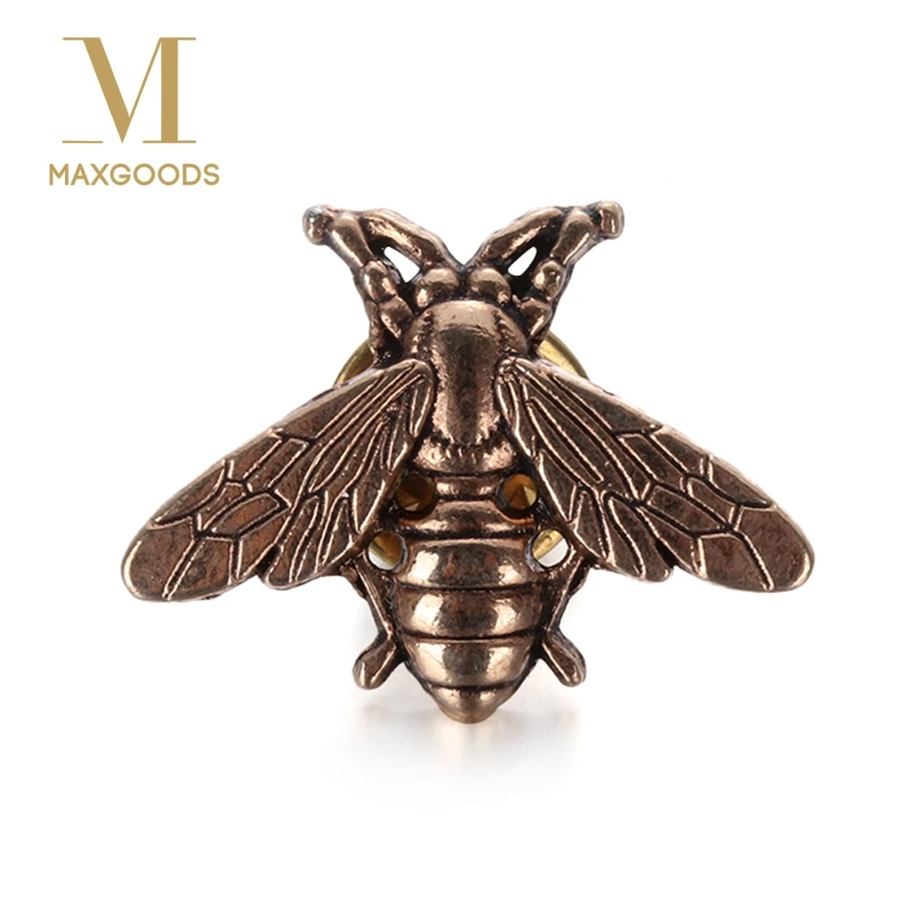 

1/2Pcs Vintage Cute Bees Brooch Pins Gold & Silver Insect Brooches For Men Women Deer Antlers Head Pin Fashion Jewelry