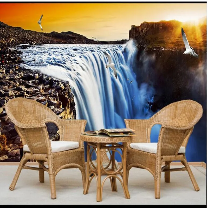 

beibehang Custom wallpapers non - woven high - definition dream waterfall 3D landscape scenery background wall wallpaper