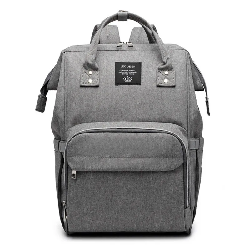 LEQUEEN сумка для подгузников, забота о ребенке, папа мама, сумка для кормления, большой рюкзак для путешествий, сумка для коляски, сумка для подгузников - Цвет: 055 Grey