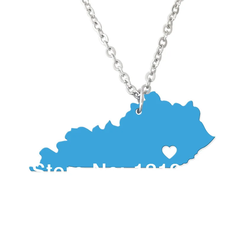 

I heart Kentucky Necklace -Custom Map Jewelry -- Map Pendant -Personalized KY Map Heart necklace