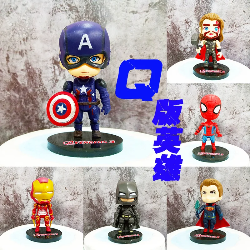 

10cm Marvel Avengers Infinity War Thanos Spiderman Hulk Iron Man Captain America Thor Wolverine Action Figure Toys Dolls for Kid