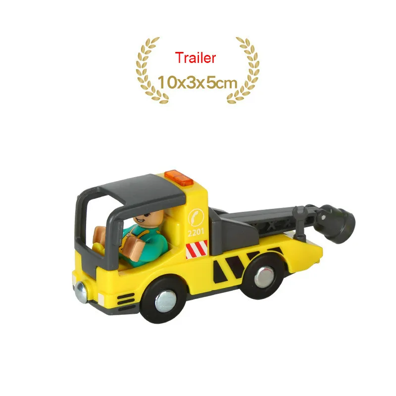 EDWONE деревянный магнитный Поезд Самолет деревянная железная дорога автомобиль грузовик аксессуары игрушка для детей подходит дерево Toma s Biro треки подарки - Цвет: NO 22Trailer