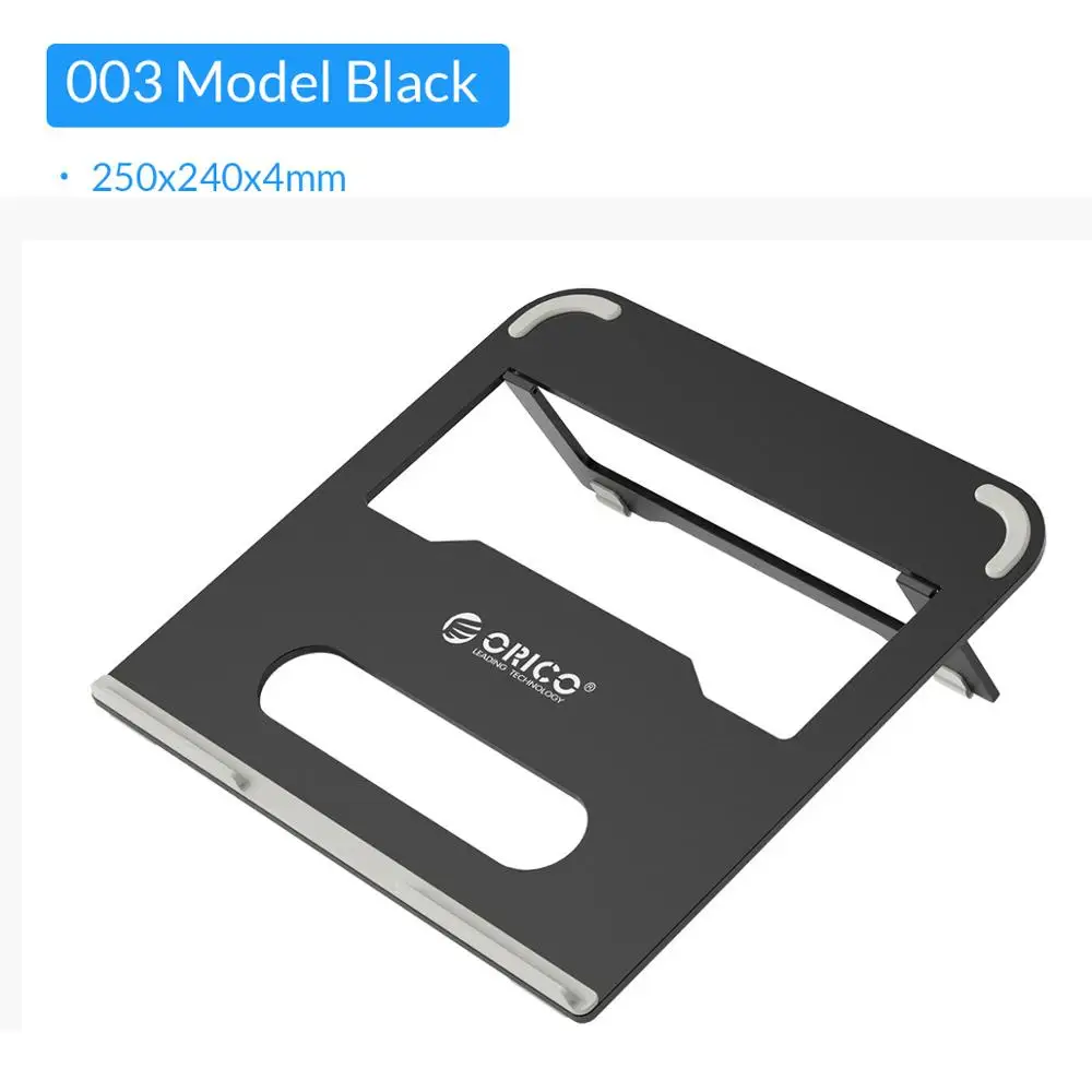 ORICO подставка для ноутбука с воздушным охлаждением из сплава эргономичная охлаждающая подставка держатель для монитора подставка для Macbook Pro 13 Surface pro - Цвет: BHBZJ-003-Black