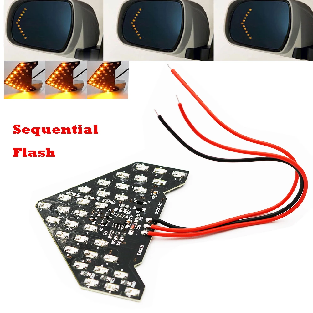 

YSY 10pairs 33 SMD Sequential Led Lights Arrows Lamp Indicator Safe led Panels Car Side Mirror Turn Signal 33 LED flash light