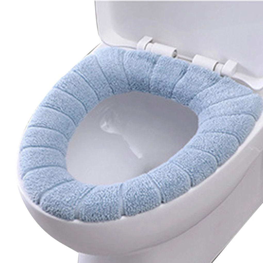 

Bathroom Soft Thicker Warmer Stretchable Washable Cloth Toilet Seat Cover Closestool Pads