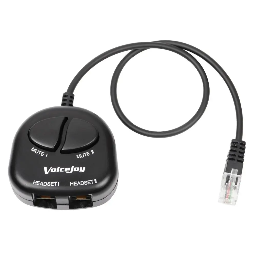 Two Mute switch Telephone Training Adapter Y Splitter for Headset or