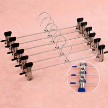 

Non Slip Adjustable Stainless Steel Hanger Children Clothes Rack Pants Clip Trousers Telescopic Clip Holders