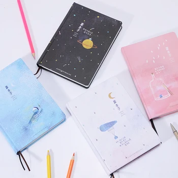 

Korean Cute A5 Paper Notebook Color Pages Kawaii Hardcover Diary Planner Note Book School Stationery Supplies Gift