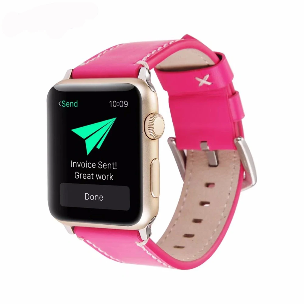 EIMO correa ремешок из натуральной кожи для apple Watch band 38 мм 42 iwatch series 3 2 1 наручные часы