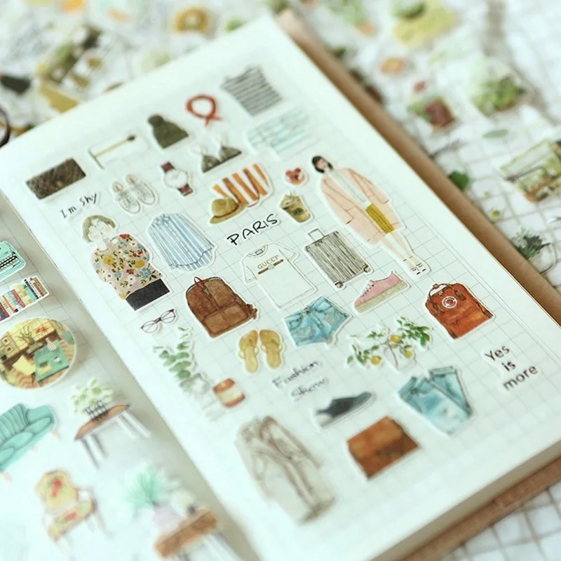 

6patterns plant die cut paper label stickers for scrapbooking hobby DIY adhesive notebook planner decoration