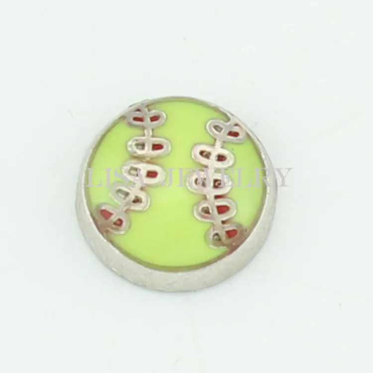 

wholesale softball floating charms living floating lockets 10pcs/lot