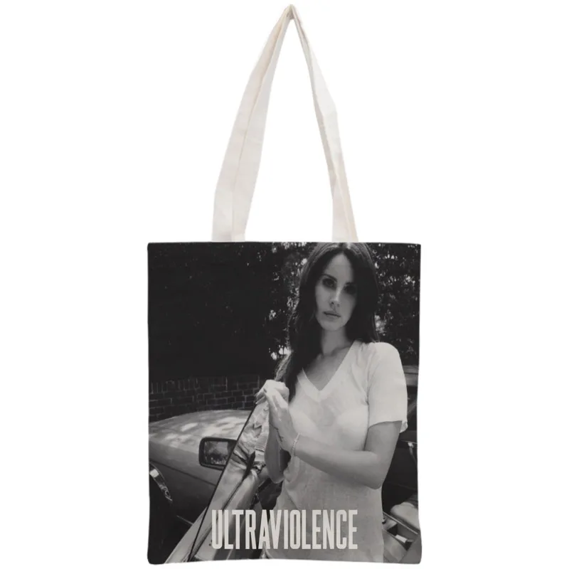Индивидуальная сумка-тоут Lana Del Rey, многоразовая сумка 30x35 см, двухсторонняя сумка, сумка через плечо, складная Холщовая Сумка для покупок