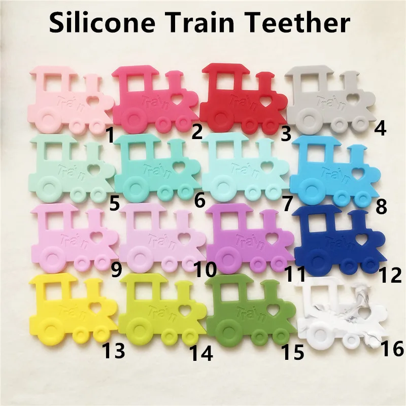 

20PCS BPA Free Safe and Natual Silicone Train Teether Baby Pacifier Dummy Teething Chewable Pendant Nursing Necklace Jewelry