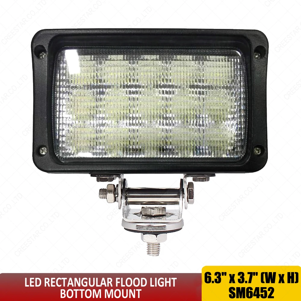 

LED Rectangular Flood Light TL130F 45W 6x4 led Tractor lights Case Combine / Cotton picker led side work light bottom mount x1pc