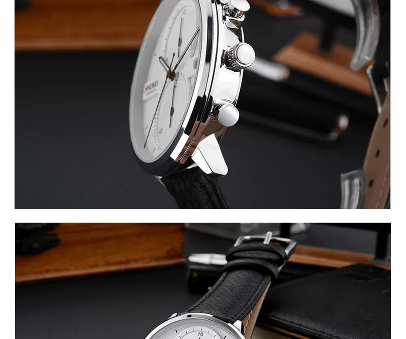 CHENXI Для мужчин Наручные часы кожаный ремешок Многофункциональный Кварцевые часы с датой Дисплей мужской часы лучшие Элитный бренд