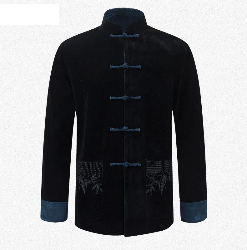 Фирменное Новое поступление двухсторонние китайские традиционные мужские куртки с вышивкой кунг-фу пальто M, L, XL, XXL, 3XL MTJ2015031