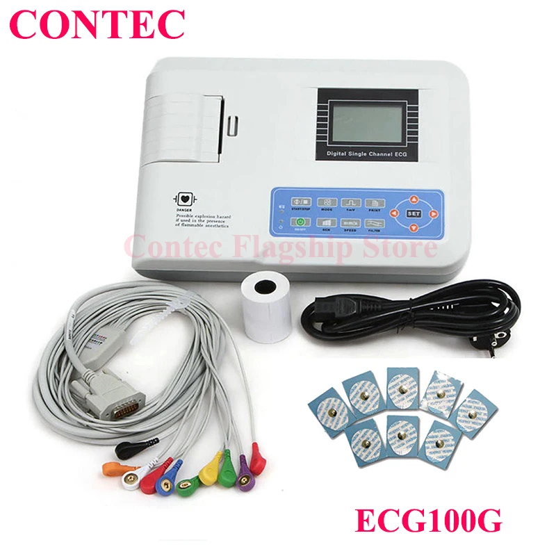 FDA CE CONTEC CMS100G ECG100G   Single Channel  one channel 12 LEAD EKG heart monitor holter machine medical equipment  led