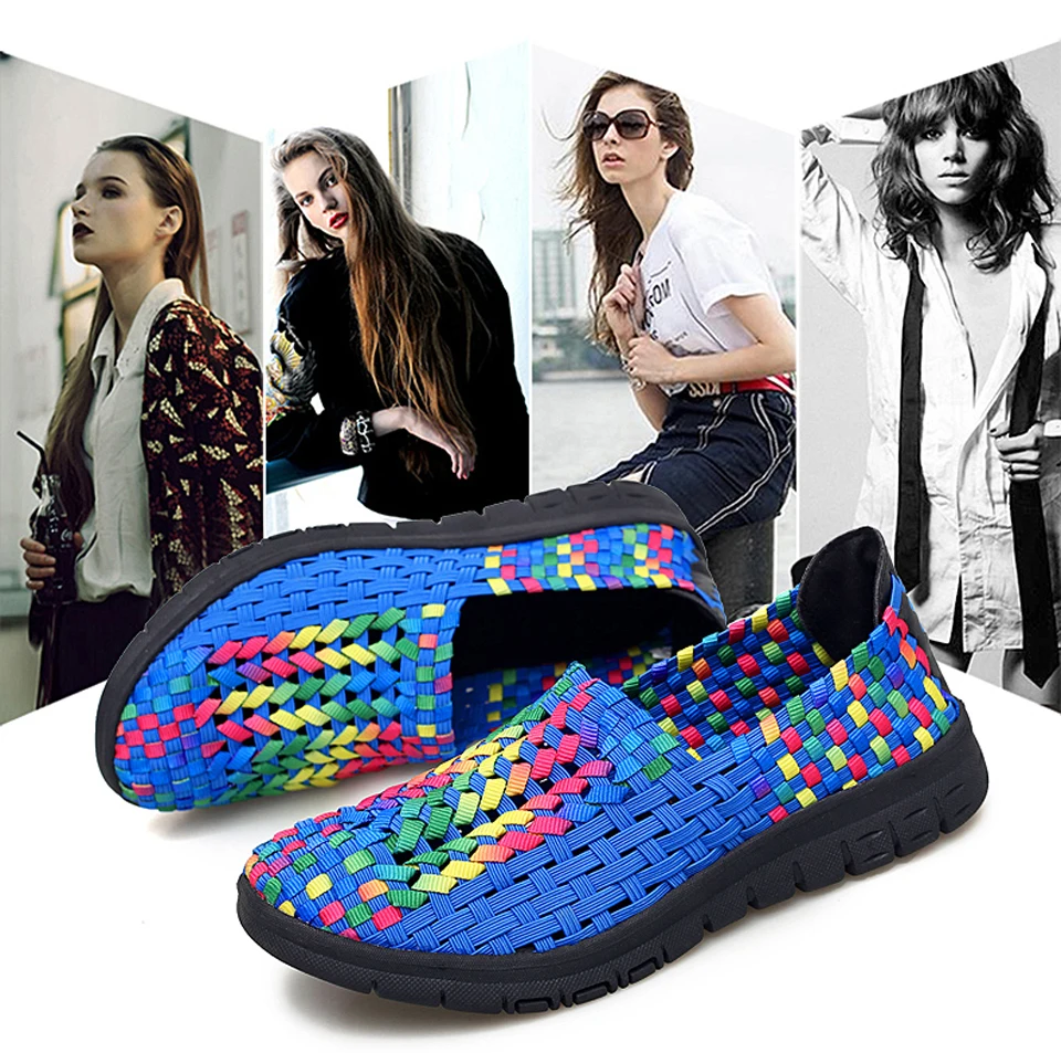 2019 Summer Women Woven Flats Shoes Ballerina Ballet Flats Ladies Slip on Loafers Female Footwear Flat Sneakers Shoes (2)