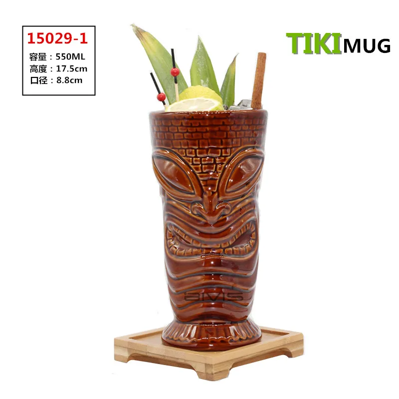 Hawaii Tiki кружки Коктейльные футбольные чашки пивные напитки Кружка вина керамическая Tiki кружки - Цвет: see chart