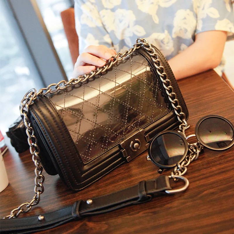 

Wholesale 2017 Women Transparent Quilted Chain Bag Small Crossbody Bags For Women Designer Handbags High Quality Messenger Bag