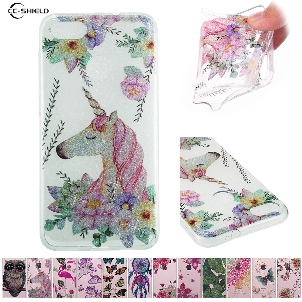Glitter Soft Case for Huawei Nova Lite 2017 SLA L03 L22 SLA-L22 SLA-L03 SLA-L02 Transparent Silicone Unicorn Flamingo Phone Case