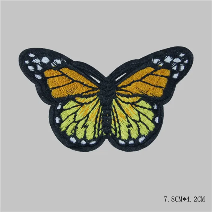 6 PF 10pcslot Colorful Butterfly Patches Appliques Embroidery Patch Thermo-stickers Stripes for Clothes Backpack Decoration TB034