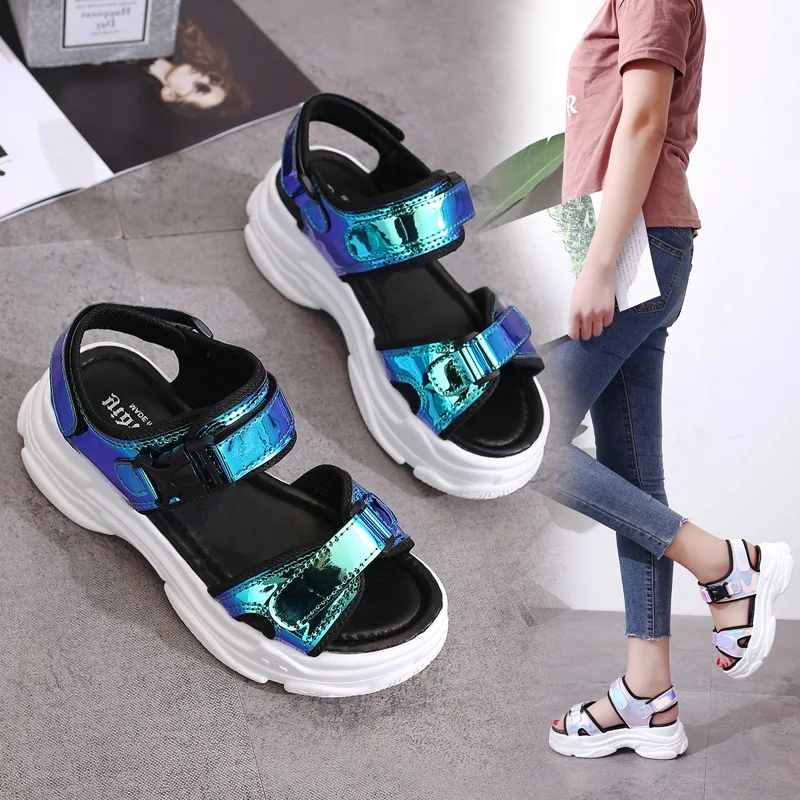 Women's Sandals 2019 Summer High Heels Sandals Women Chunky Sandals Womens Wedge Platform Shoes Casual Summer Sandals mujer