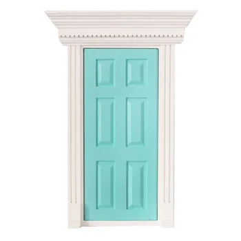 

1:12 Scale Wooden Fairy Front Door Dolls House Miniature Accessory Mint green