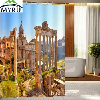 

MYRU Ancient Rome construction site print shower curtain waterproof curtain 3D shower curtain for bathroom free shipping