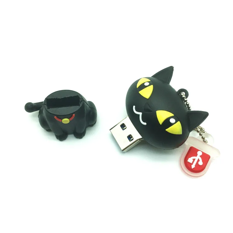 USB флеш-накопитель, модель кошки, флеш-накопитель, Милая Черная кошка, флеш-карта, 4 ГБ, 8 ГБ, 16 ГБ, 32 ГБ, флешка, USB флешка, полная емкость