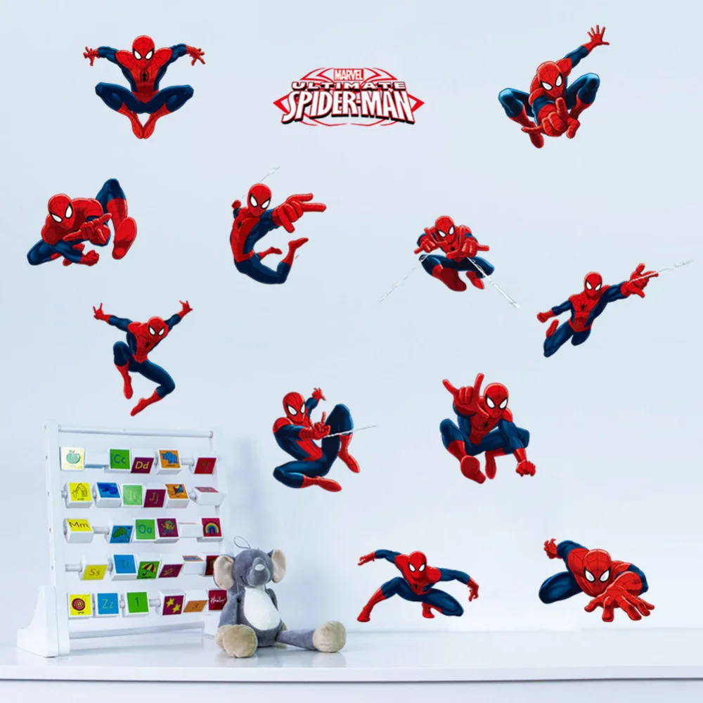 5 style Disney Marvel Spiderman Wall Stickers For Nursery Kids Room accessories Super Hero DIY Home Decals 5 style Disney Marvel Spiderman Wall Stickers For Nursery Kids Room accessories Super Hero DIY Home Decals