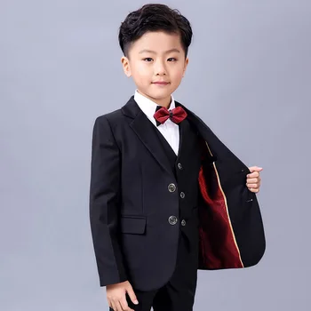 

Boys 5pcs/set Suits For Wedding Flower Boys Dress Boys Blazer Jackets Set Black Blazer Dress Costume Formal Blazer Suits H113
