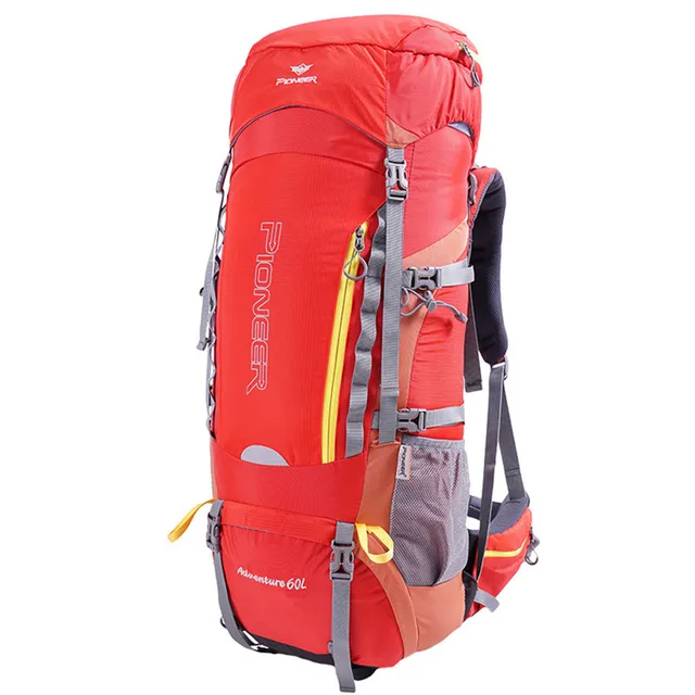 Cheap 60L Outdoor Travel Camping Waterproof Cut Resistant Polyester 3 Colors Big Capacity Backpack Hiking Mountaineer Bag