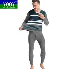 YOOY Для мужчин; подштанники одежда для Для мужчин s теплые штаны на зиму Термальность нижнее белье Для мужчин сексуальный комплект из двух частей спортивные Мужская одежда
