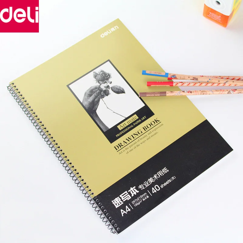 

Deli Sketchbook A5 A4 Spiral Book Blank Paper Journal Book Diary for Drawing Painting Graffiti Soft Cover